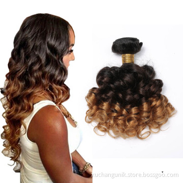 Uniky Factory Price Human Hair Bundles 1B/4/27 Colored Hair Bundles With Closure Bouncy Curly Hair Weaving For All Women